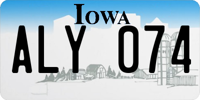 IA license plate ALY074