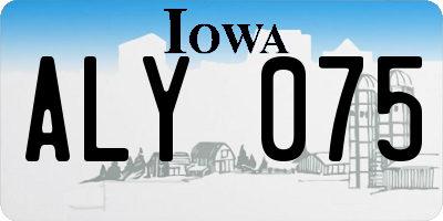 IA license plate ALY075