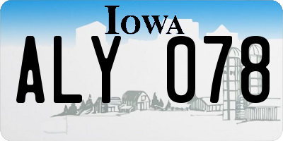 IA license plate ALY078