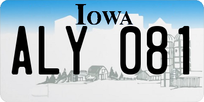 IA license plate ALY081