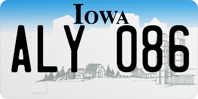 IA license plate ALY086