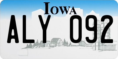 IA license plate ALY092