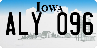 IA license plate ALY096