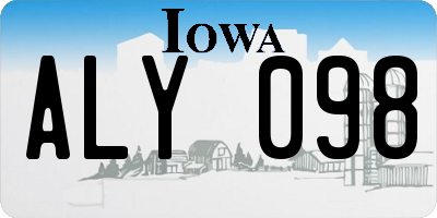 IA license plate ALY098