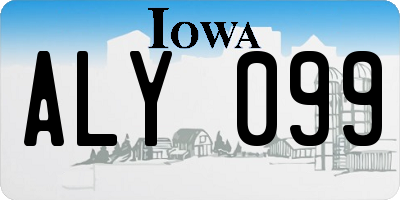 IA license plate ALY099