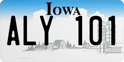 IA license plate ALY101