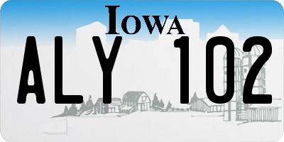 IA license plate ALY102