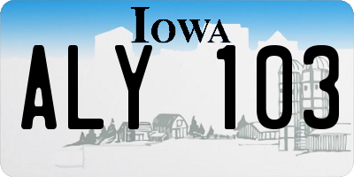 IA license plate ALY103
