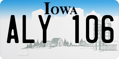 IA license plate ALY106
