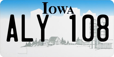 IA license plate ALY108