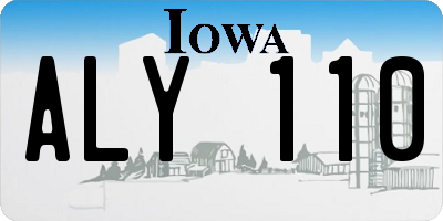 IA license plate ALY110