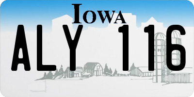 IA license plate ALY116