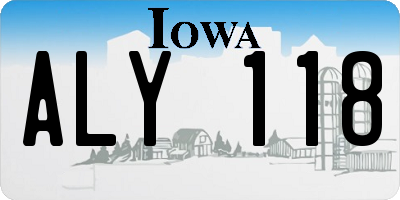 IA license plate ALY118