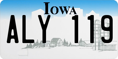 IA license plate ALY119