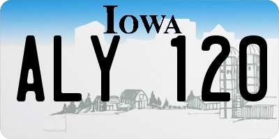 IA license plate ALY120