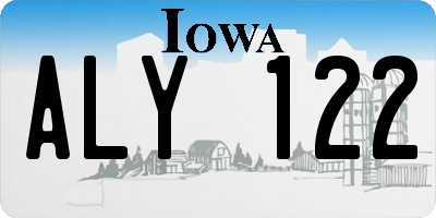 IA license plate ALY122