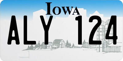 IA license plate ALY124