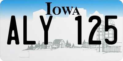 IA license plate ALY125