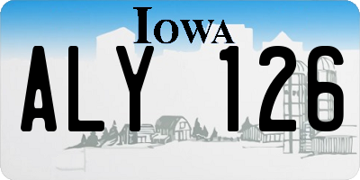 IA license plate ALY126