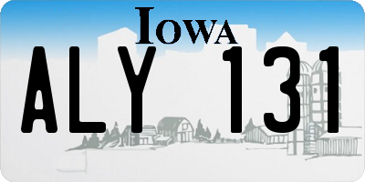 IA license plate ALY131