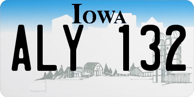 IA license plate ALY132