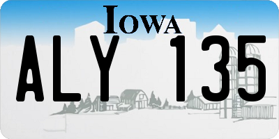 IA license plate ALY135