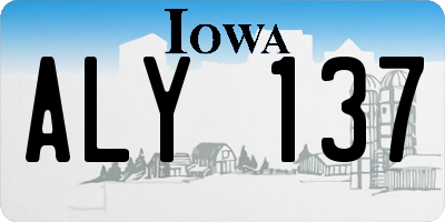 IA license plate ALY137