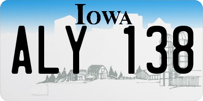 IA license plate ALY138