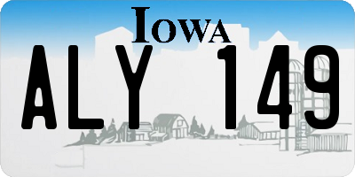 IA license plate ALY149