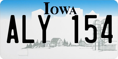 IA license plate ALY154