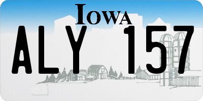 IA license plate ALY157