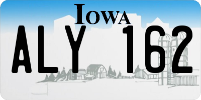 IA license plate ALY162