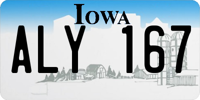 IA license plate ALY167