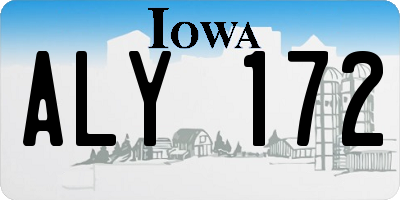 IA license plate ALY172
