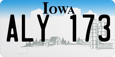 IA license plate ALY173