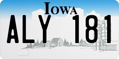 IA license plate ALY181