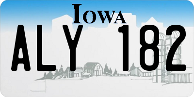 IA license plate ALY182