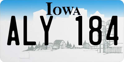 IA license plate ALY184