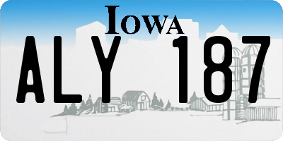 IA license plate ALY187