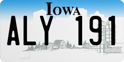 IA license plate ALY191