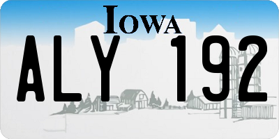 IA license plate ALY192