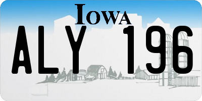 IA license plate ALY196