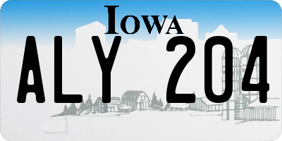 IA license plate ALY204