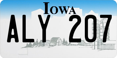 IA license plate ALY207