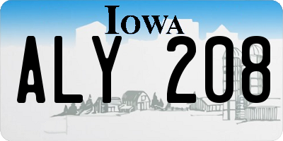 IA license plate ALY208