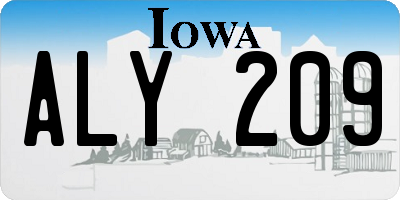IA license plate ALY209