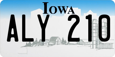 IA license plate ALY210
