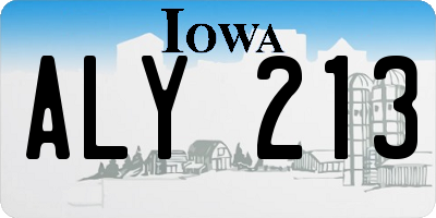 IA license plate ALY213