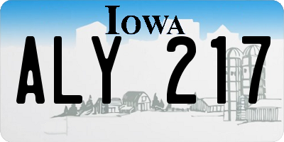 IA license plate ALY217