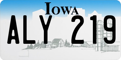IA license plate ALY219